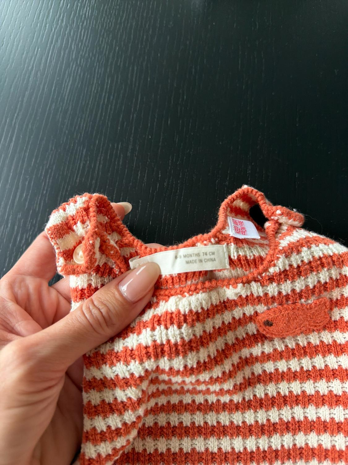 EMBROIDERED FISH STRIPED KNIT ROMPER - Image 5