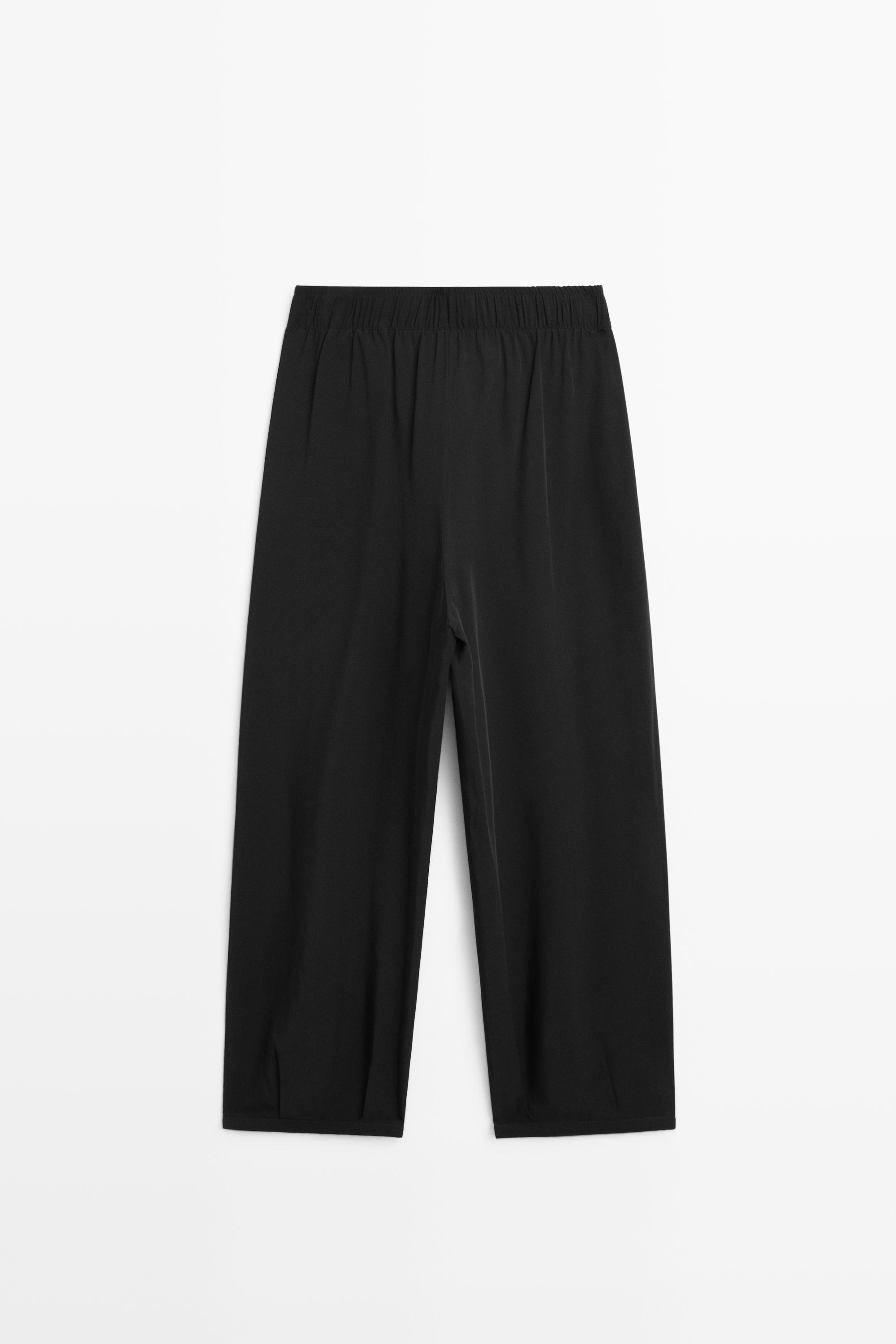 Flowing pants with tie-waist