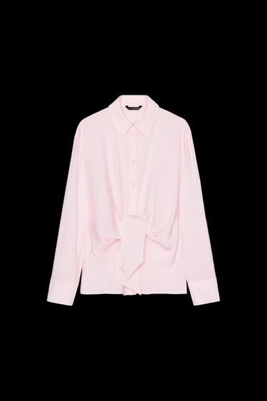 CAMISA FLUIDA NUDO - Rosa de Zara - Imagen 0