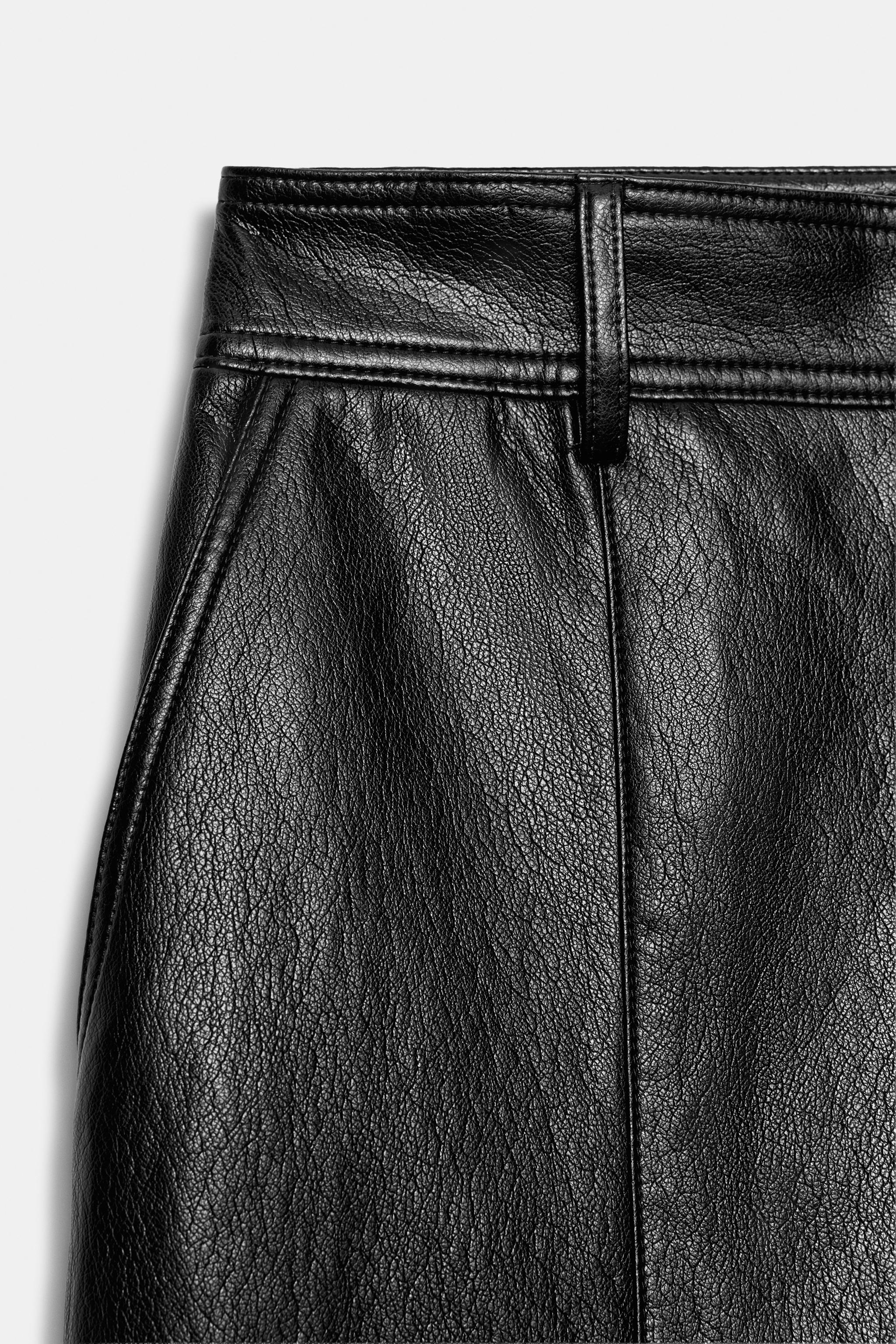 FAUX LEATHER STRAIGHT PANTS