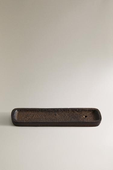 INCENSE BURNER WITH METAL TRAY - charcoal grey Zara