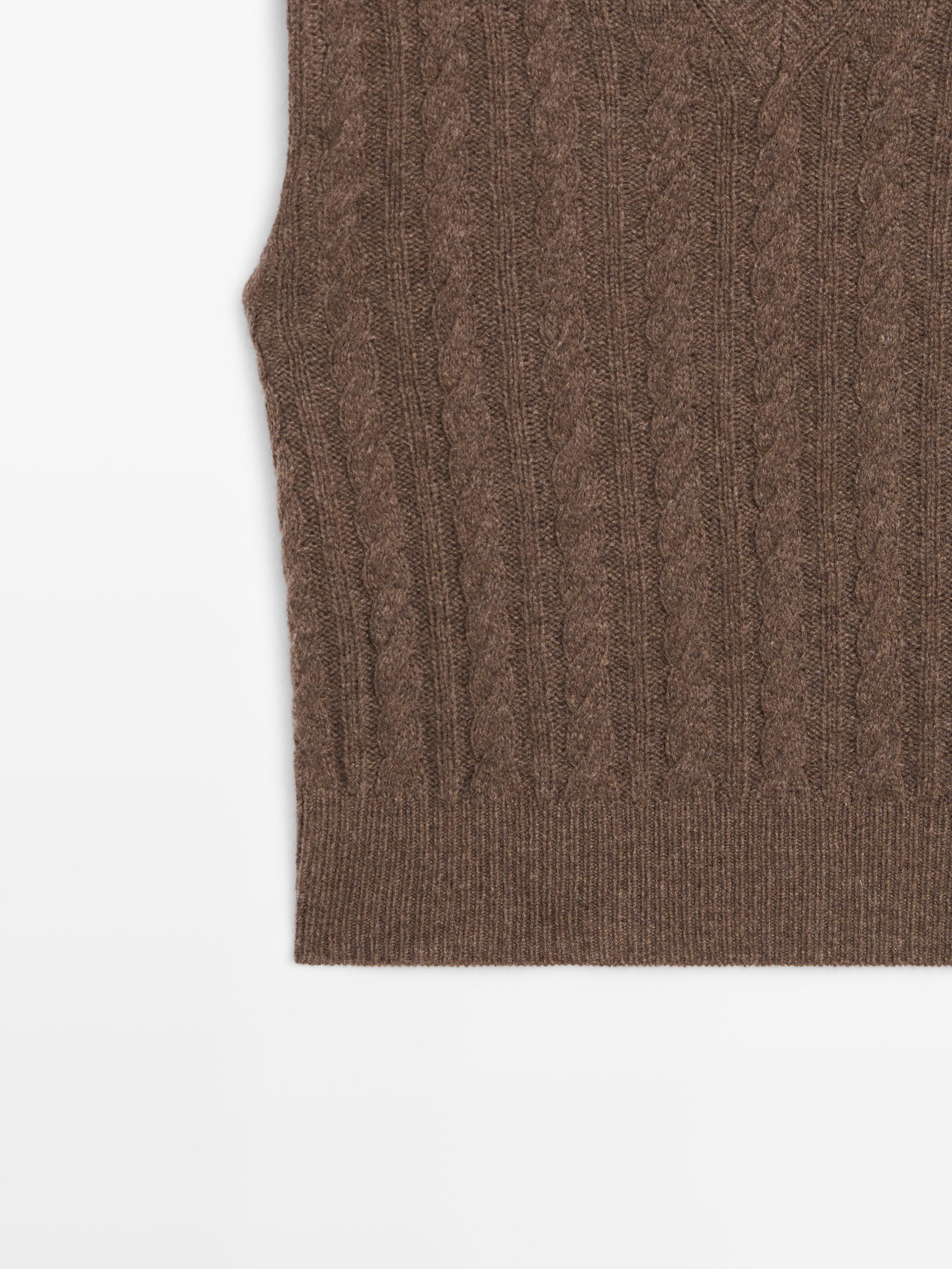 Knit wool blend V-neck vest