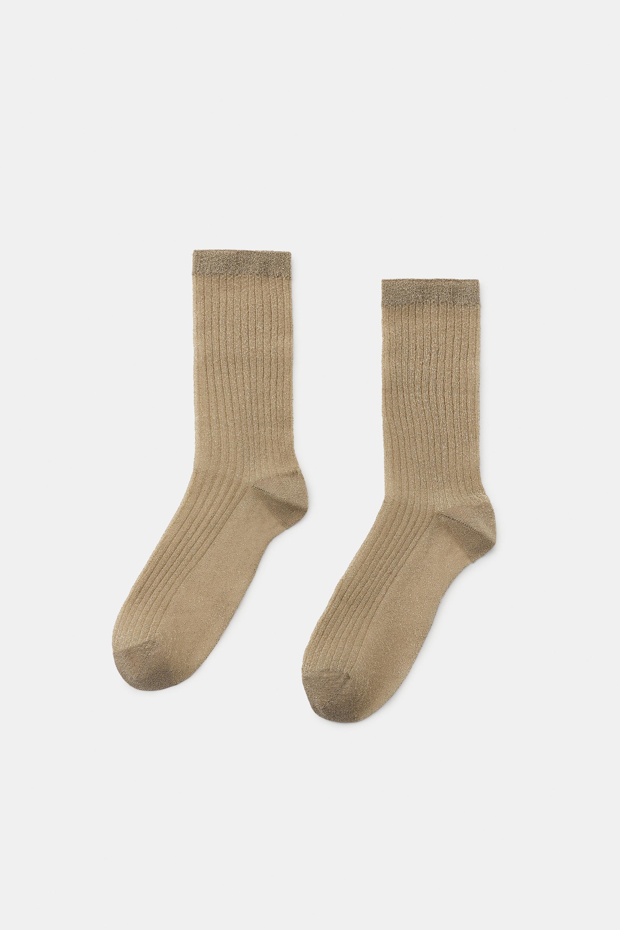 CHAUSSETTES CANNELÉES FIL MÉTALLISÉ