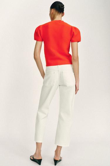Z1975 CROPPED MID-RISE JEANS - White by Zara - Image 7