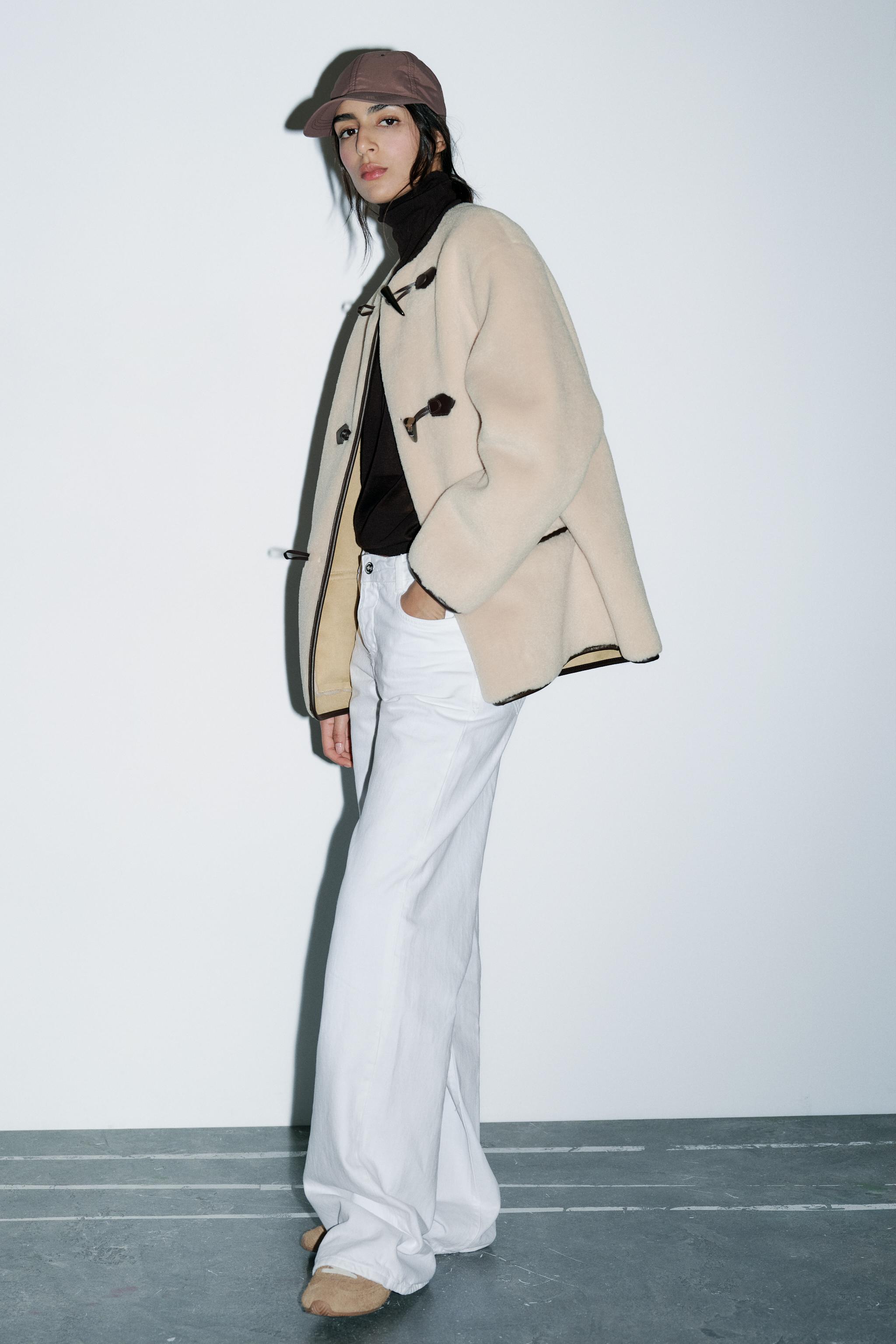 Cream coats zara hotsell