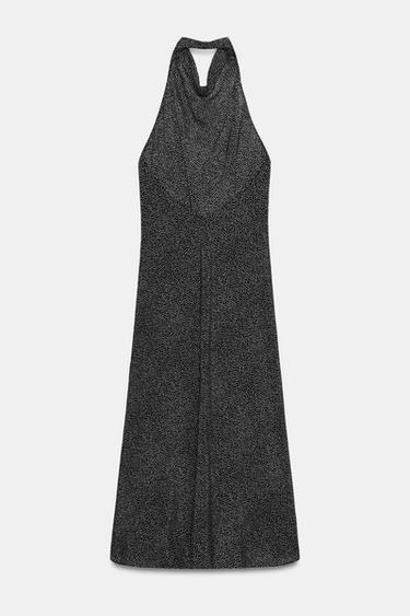 ROBE HALTER POIS ZW COLLECTION - Noir / Écru de Zara - Image 6