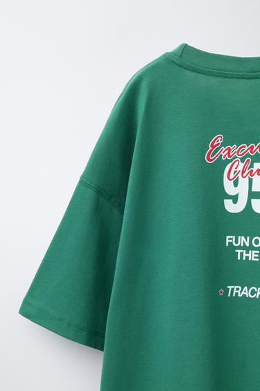 SLOGAN PRINT T-SHIRT - Green / Blue by Zara - Image 3