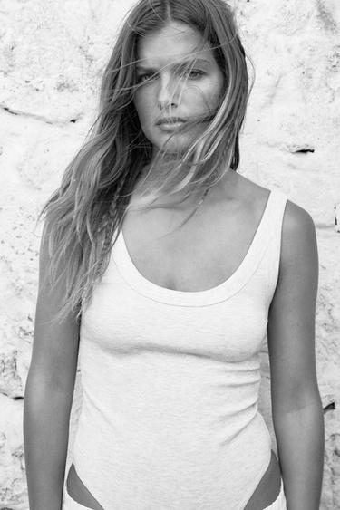RIBBED BODYSUIT - Grey marl by Zara - Image 2