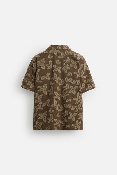 FLORAL JACQUARD SHIRT © OTIS KWAME KYE QUAICOE - Brown / Taupe by Zara - Image 7