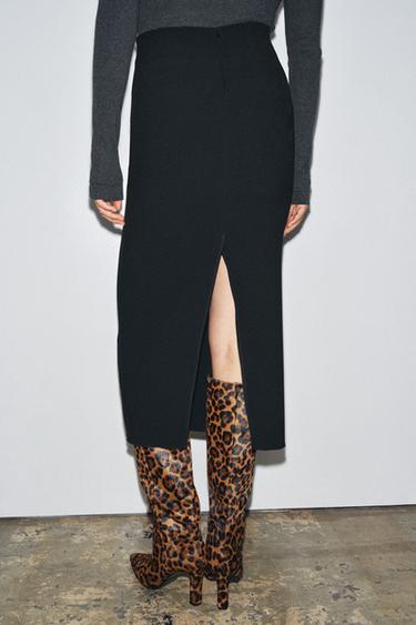ZW COLLECTION SLIT PENCIL SKIRT - Black de Zara - Image 2