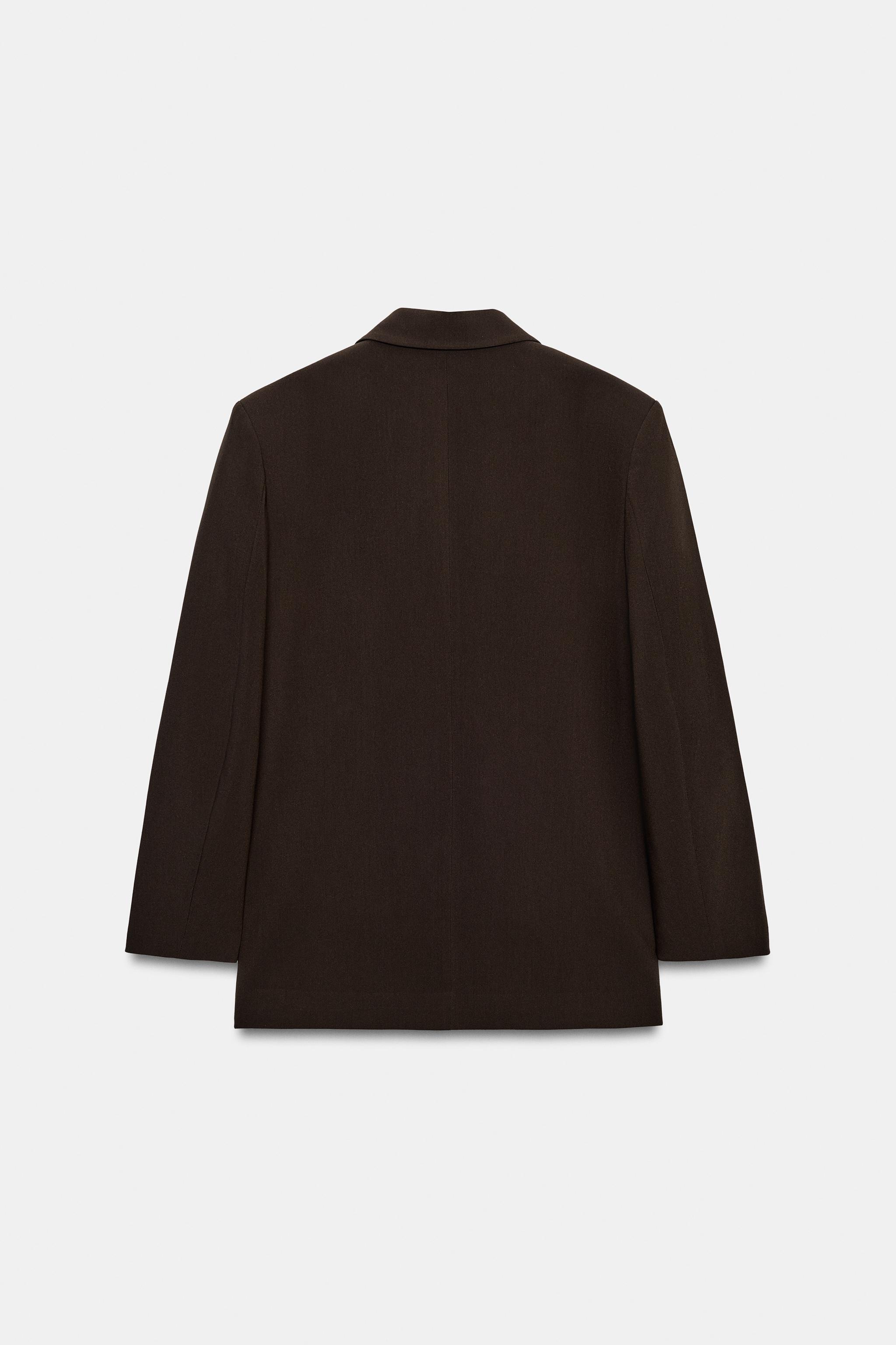 オーバーサイズ ダブルブレストブレザー - ブラウン | ZARA Japan / 日本