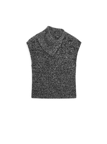 Zara Mouliné knit vest with collar detail - Black