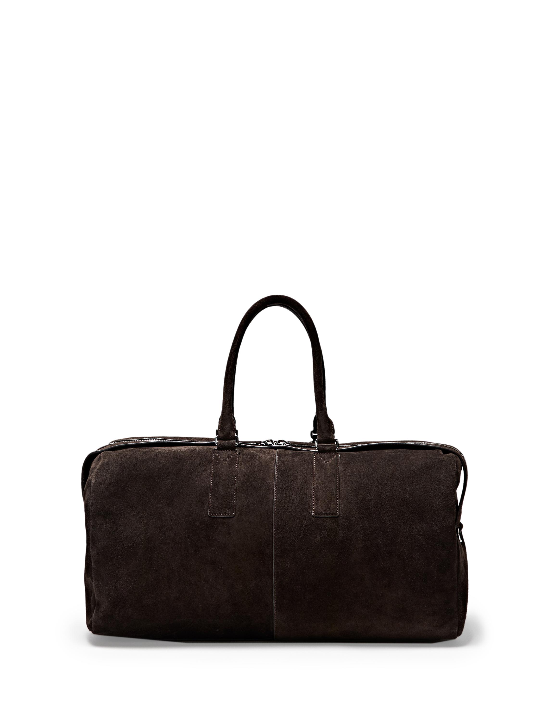 Suede leather travel bag