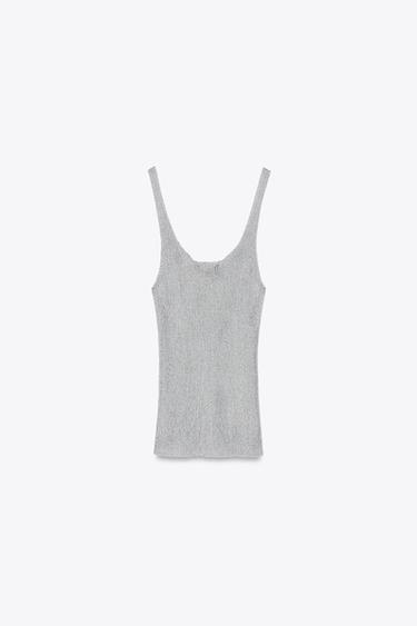 TOP HILO METALIZADO - Plata de Zara