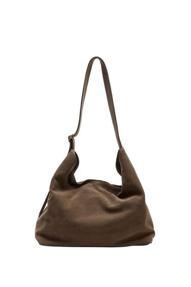 MAXI SACA TASKE MED RINGDETALJE I LÆDER - Brun fra Zara