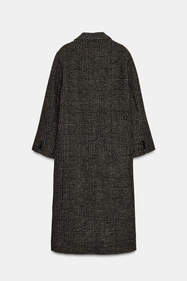 MANTEAU À CARREAUX COLLECTION ZW - Marron foncé de Zara - Image 8