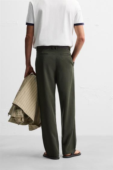 LYOCELL PLEATED TROUSERS - Green by Zara - Image 2
