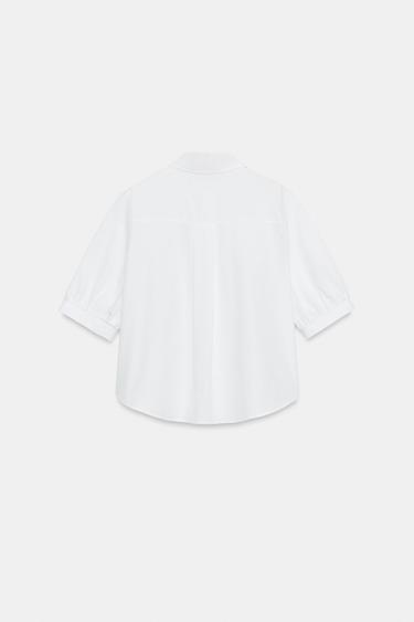 CHEMISE MANCHES COURTES À PERLES - Blanc de Zara - Image 6