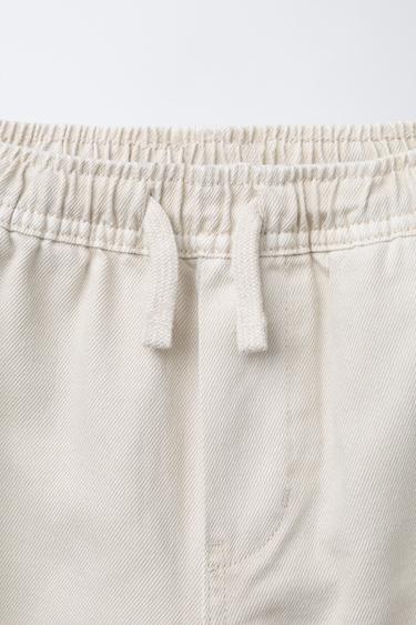 FLOWING ELASTICATED TROUSERS - Light beige by Zara - Image 2