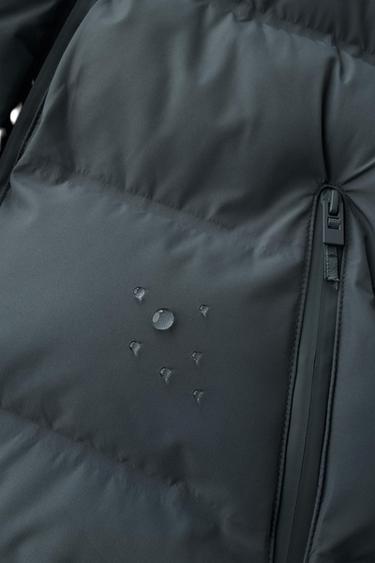 Zara WATER REPELLENT LABEL PUFFER COAT - Gray