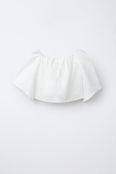 TOP LIN CŒUR BIJOU - Blanc de Zara - Image 1