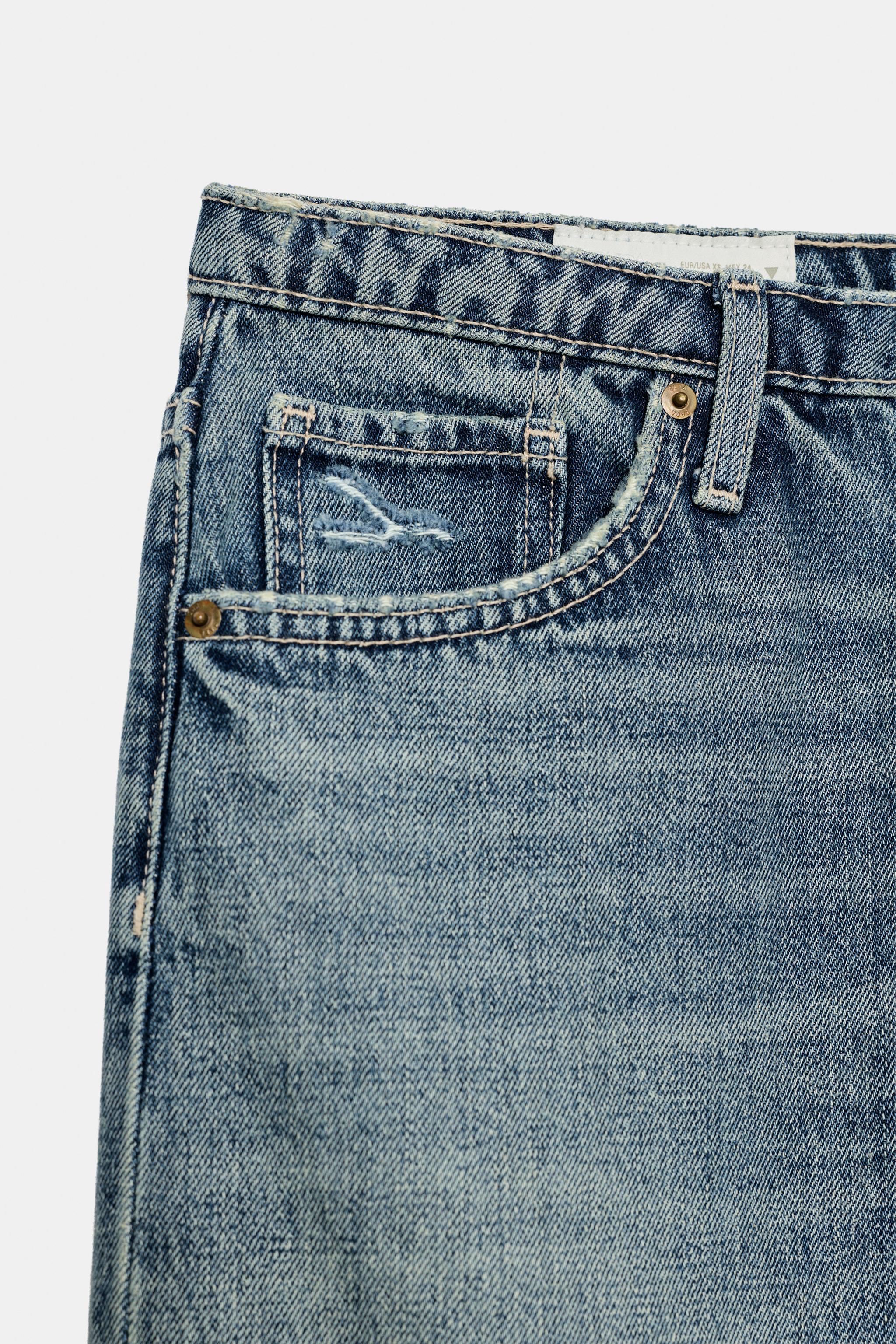 Zara TRF DENIM MİDİ ETEK görsel 8