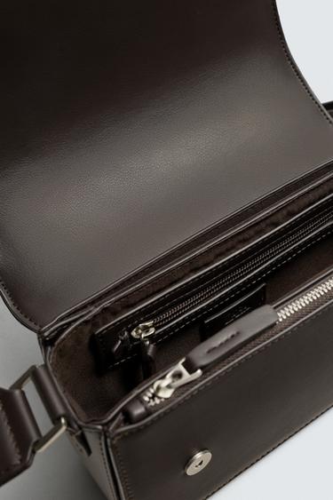 PLAIN CROSSBODY BAG WITH FLAP - Brown by Zara - Image 6