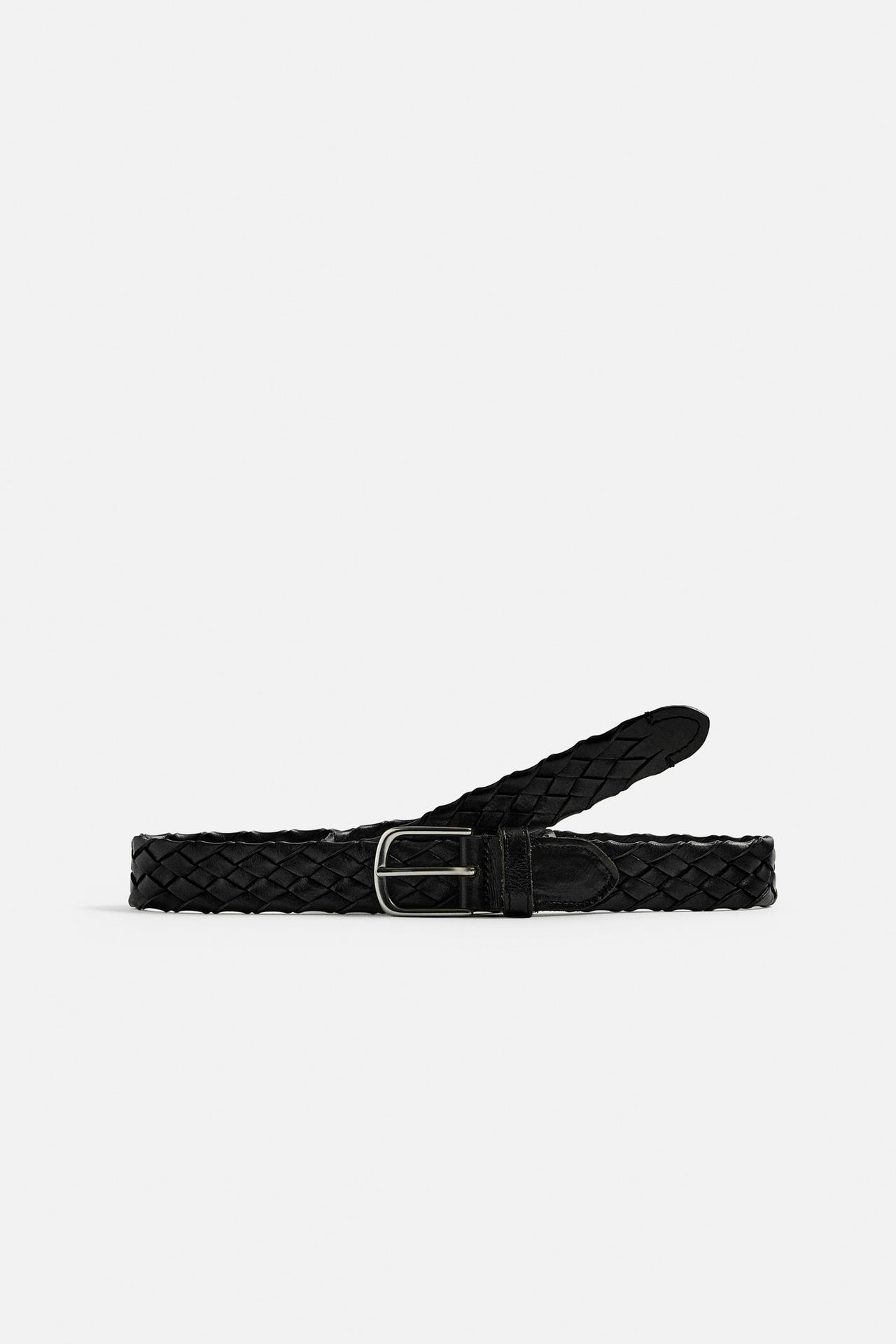 LIMITED EDITION BRAIDED LEATHER BELT - Black by Zara