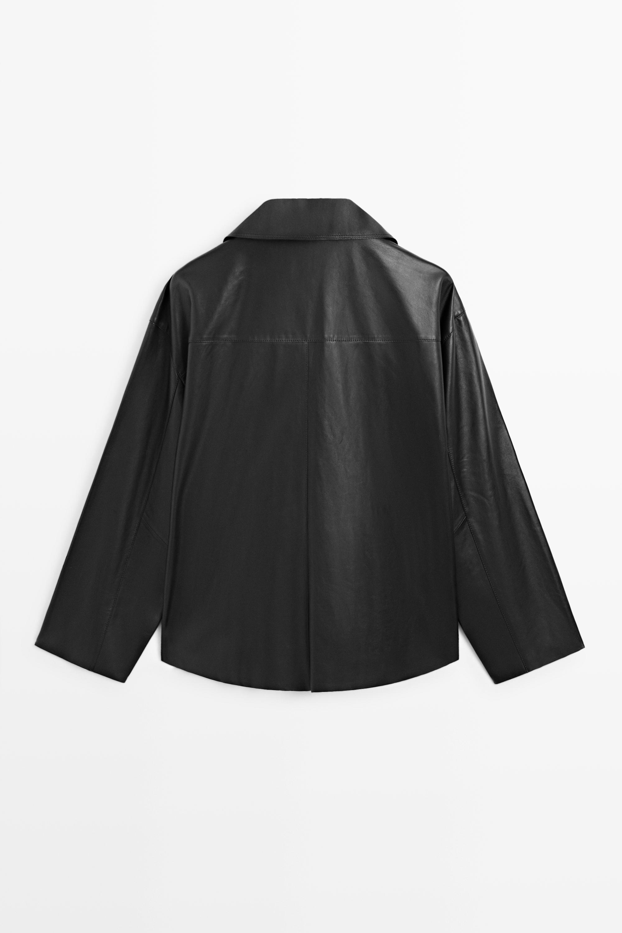 Veste détails boutons cuir