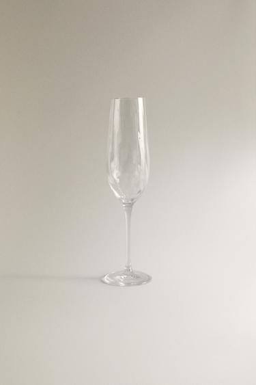 CRYSTALLINE FLUTE GLASS WITH RAISED DESIGN - Transparent by Zara