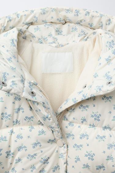 VESTE REMBOURRÉE POLAIRE PETITES FLEURS - Écru de Zara - Image 6