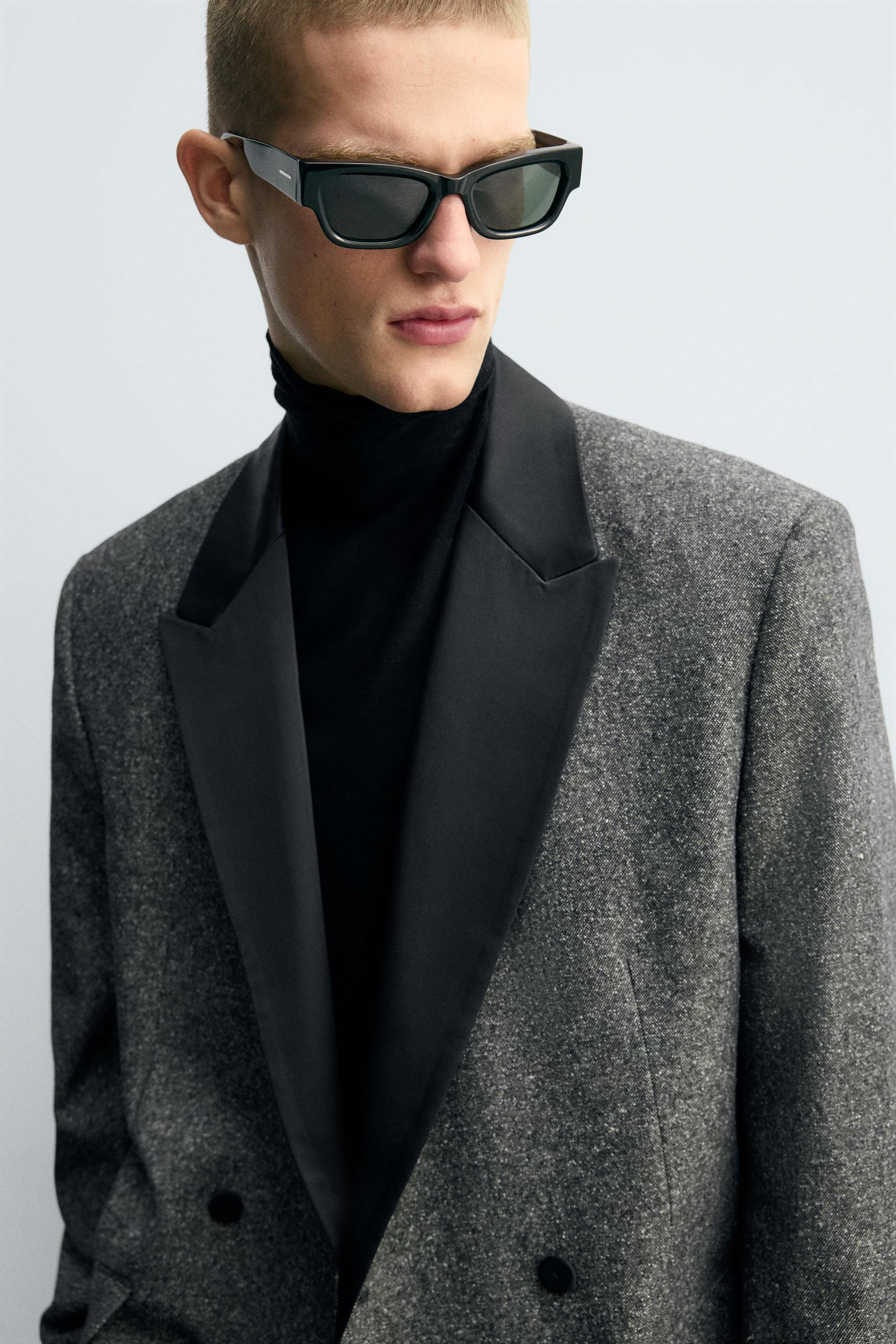 BLAZER CROISÉE STRUCTURÉE À CONTRASTE