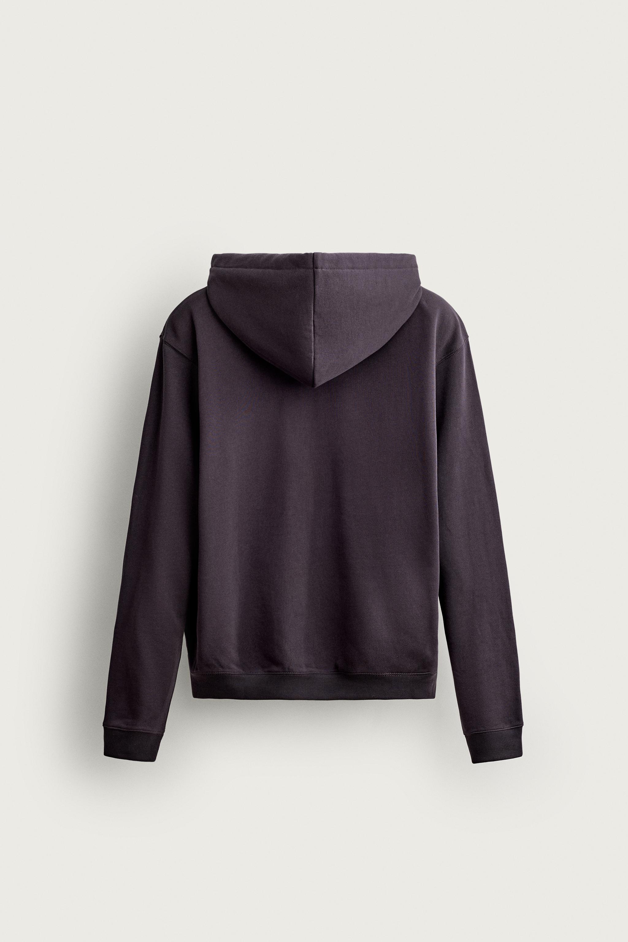 HOODED CREWNECK SWEATSHIRT — Eggplant
