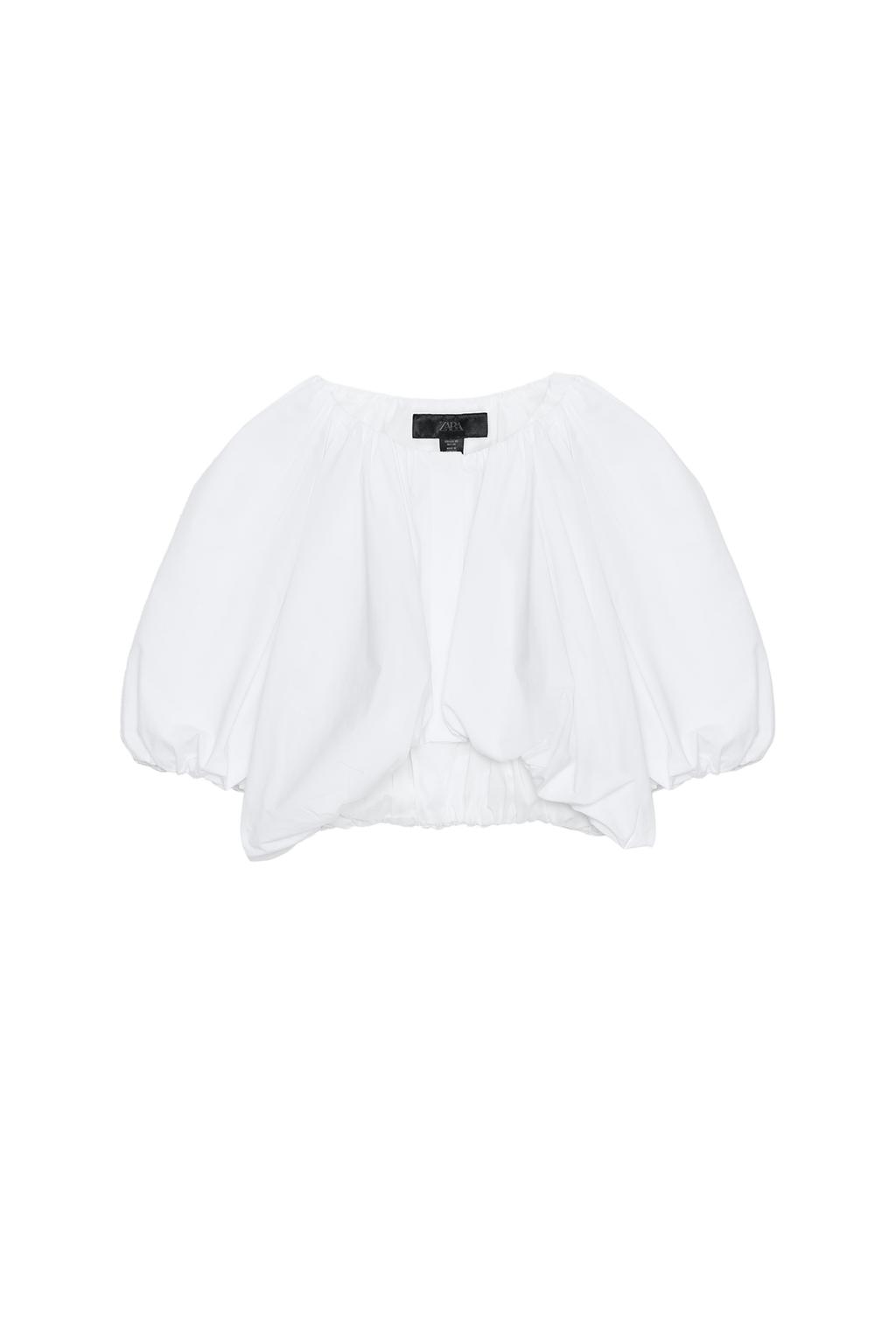 CROPPED POPLIN BALLOON TOP - image 3