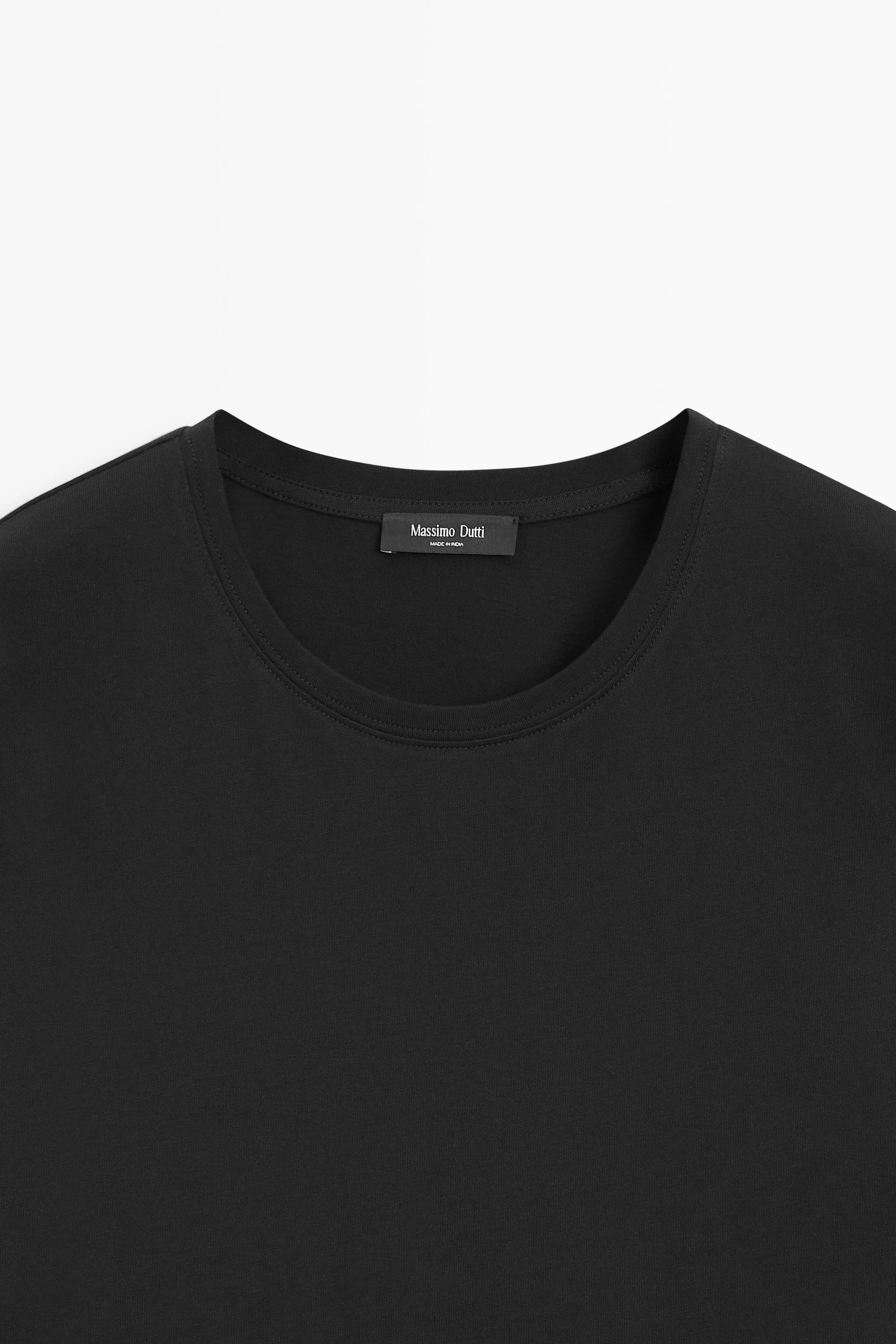 100% cotton long T-shirt with round neck