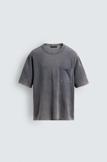 CAMISETA PUNTO RELAXED FIT LAVADO - Azul lavado de Zara