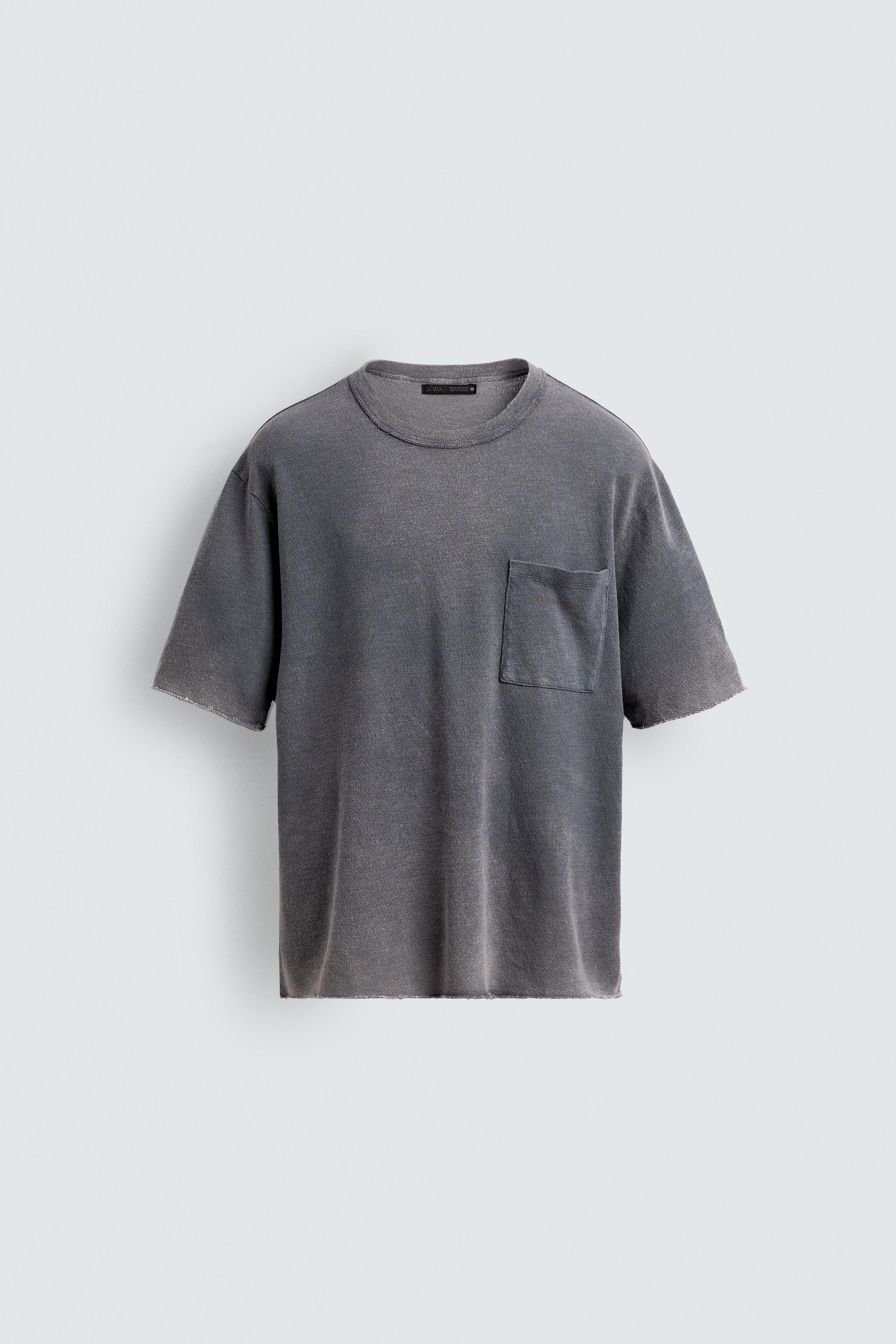 T-SHIRT EN MAILLE RELAXED FIT DÉLAVÉ