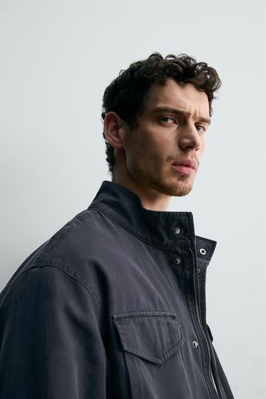 WASHED UTILITY POCKET JACKET - Navy blue by Zara - Image 6