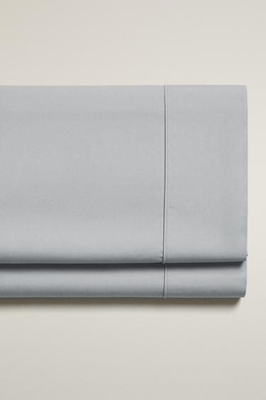 300 THREAD COUNT COTTON PERCALE FLAT SHEET - Blue by Zara