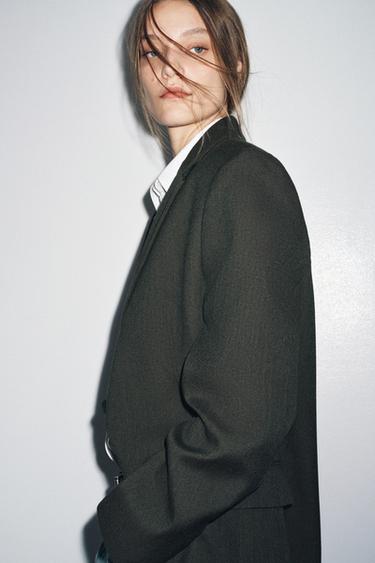 OVERSIZED WOOL BLAZER ZW COLLECTION - Green marl by Zara - Image 4