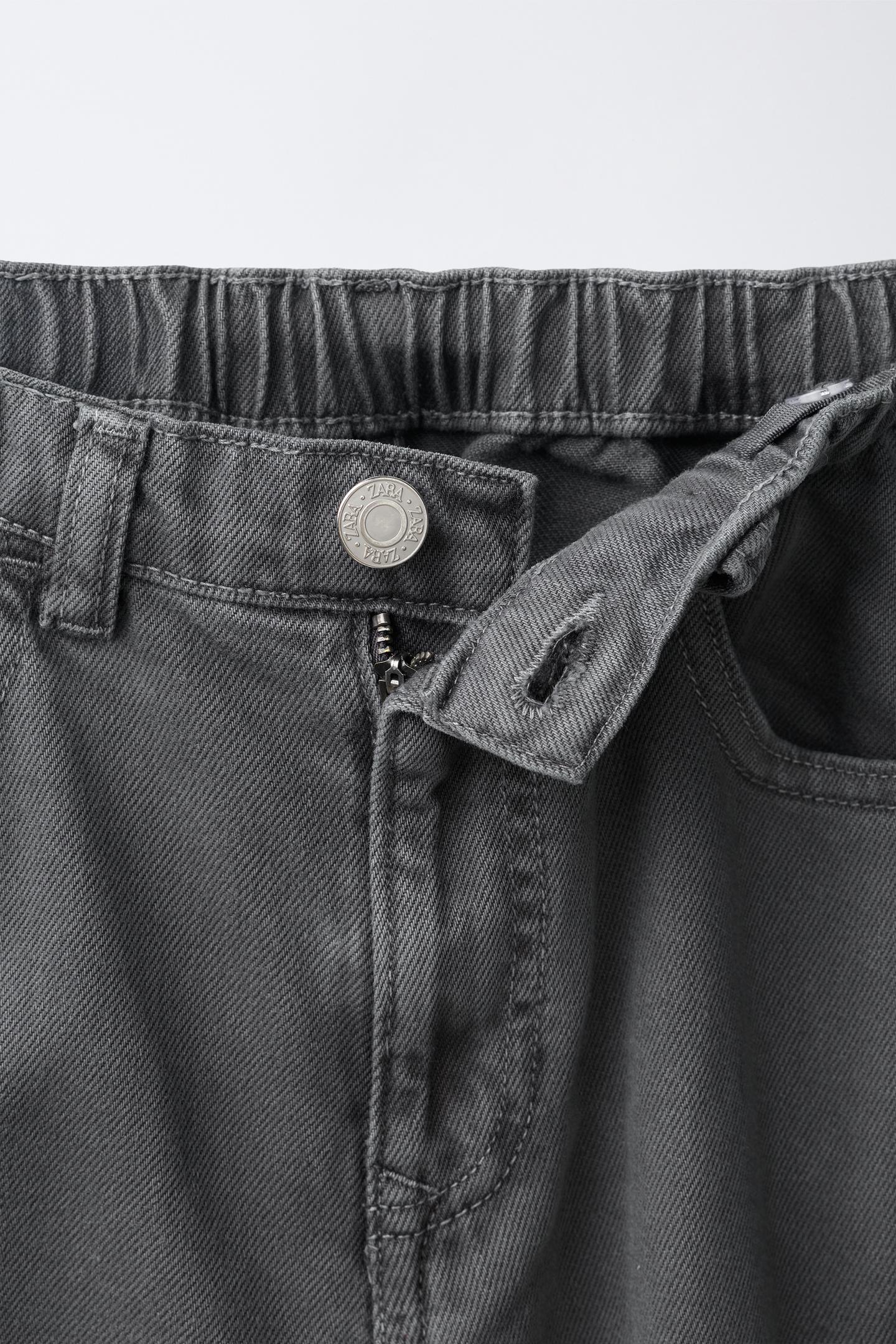 Детские брюки Zara Barrel Cargo, цвет: Серый — фото 3