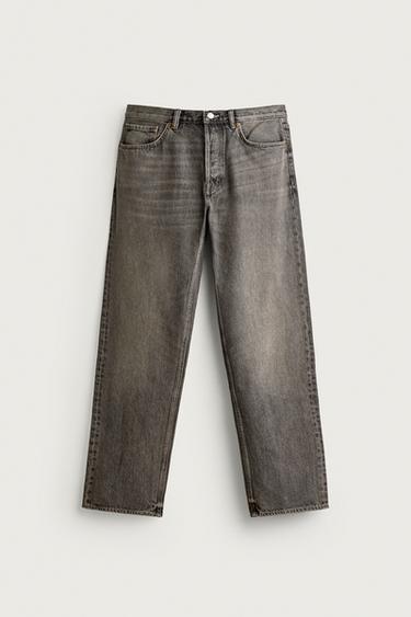 STRAIGHT-LEG JEANS - Grey by Zara