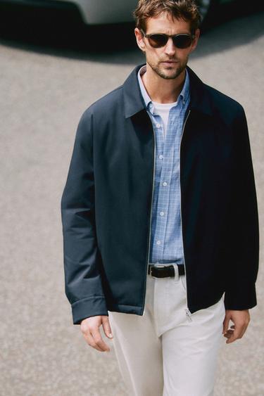 Zara Lightweight jacket with collar detail - Navy blue