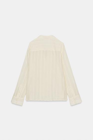 CHEMISE À RAYURES ZW COLLECTION - Écru de Zara - Image 8