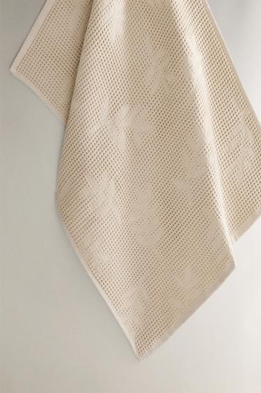 WAFFLE-KNIT TEA TOWEL (SET OF 2) - Light beige by Zara