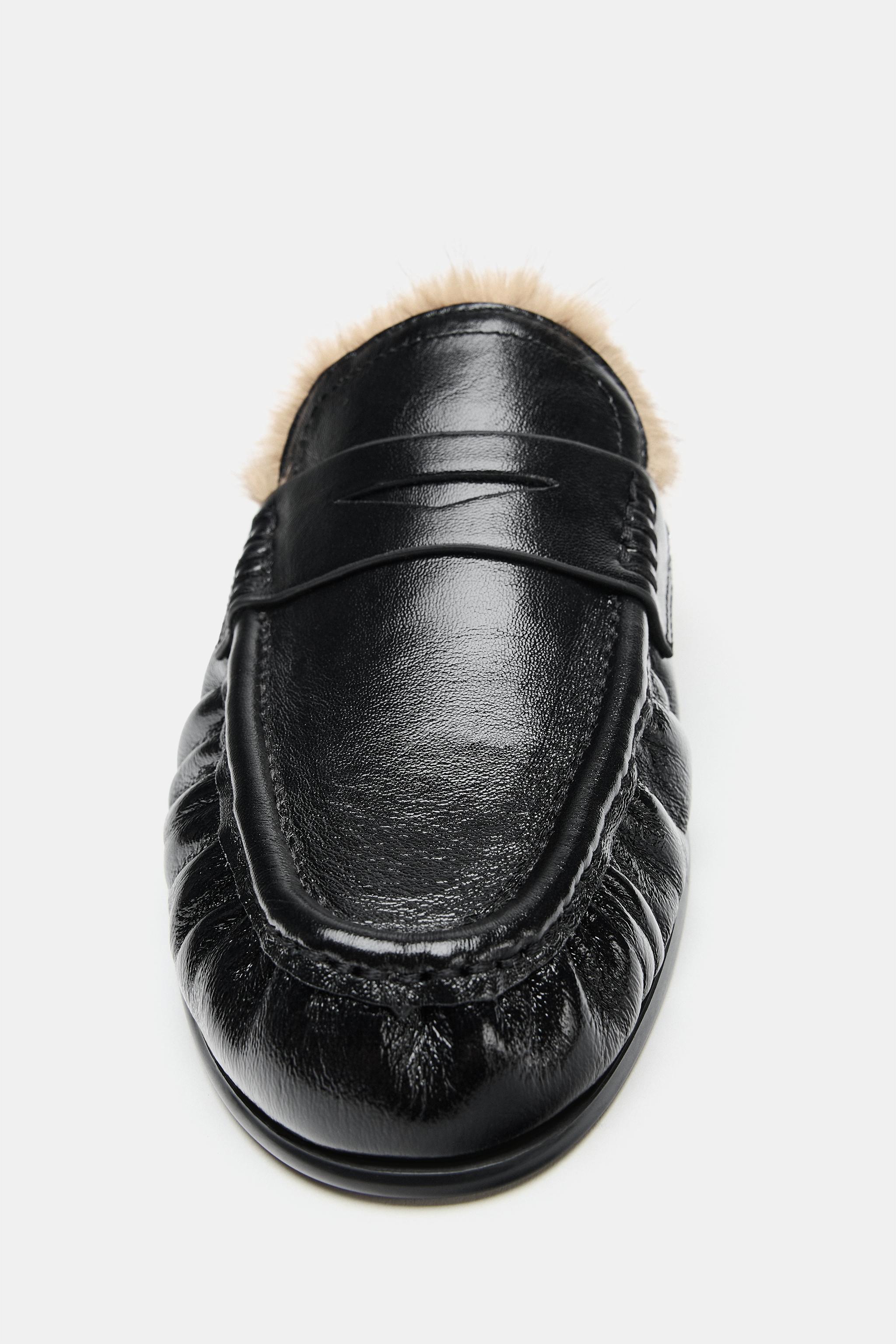 LEATHER SLINGBACK LOAFERS