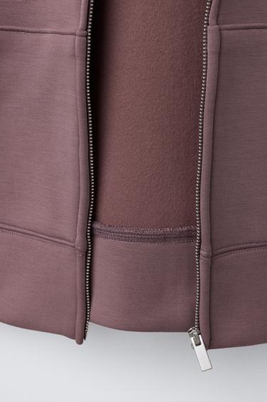 HOODIE WITH ZIP AND MODAL BALLET - Pink by Zara - Image 3