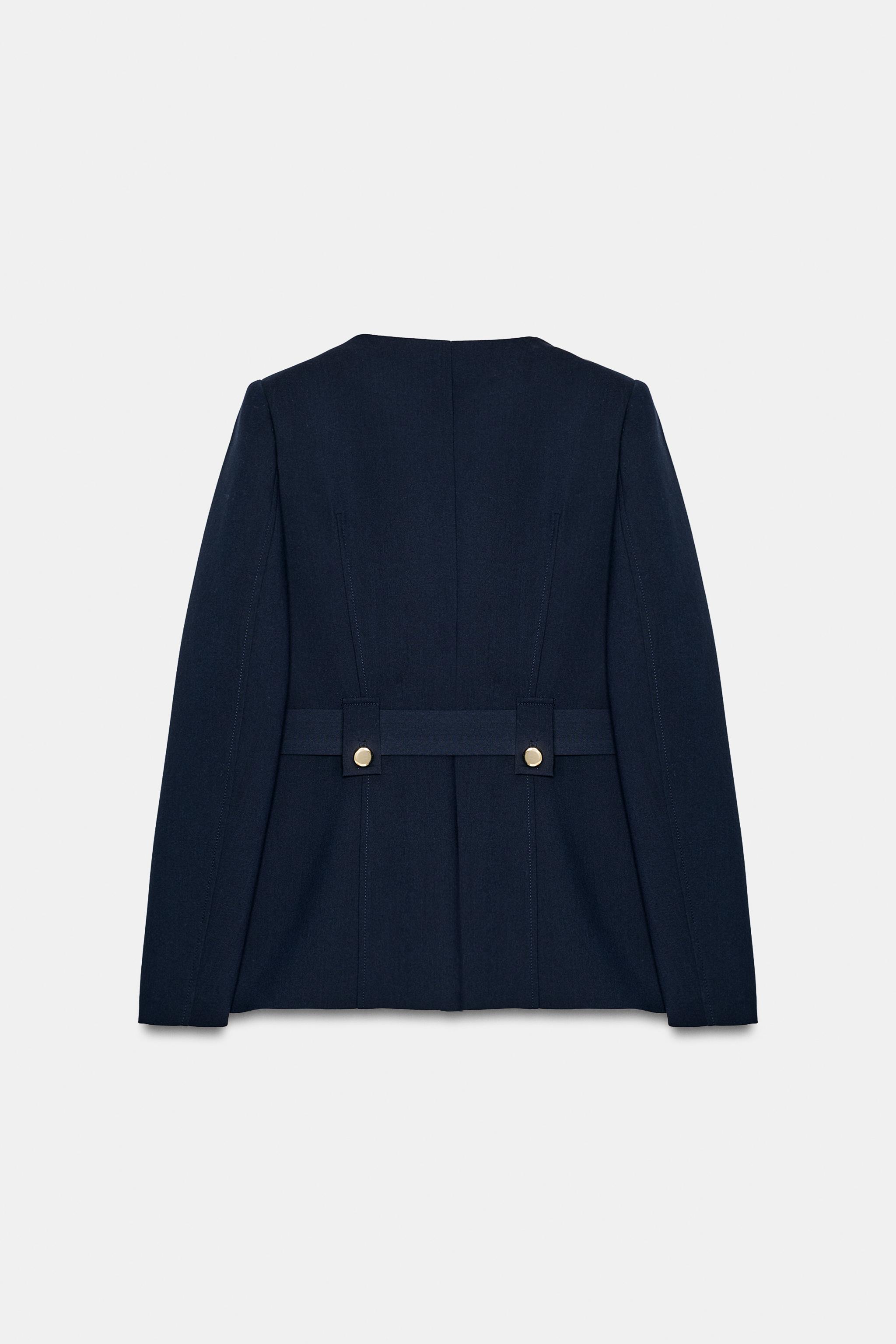 BLAZER WITH BUCKLE BELT - Navy blue | ZARA South Africa