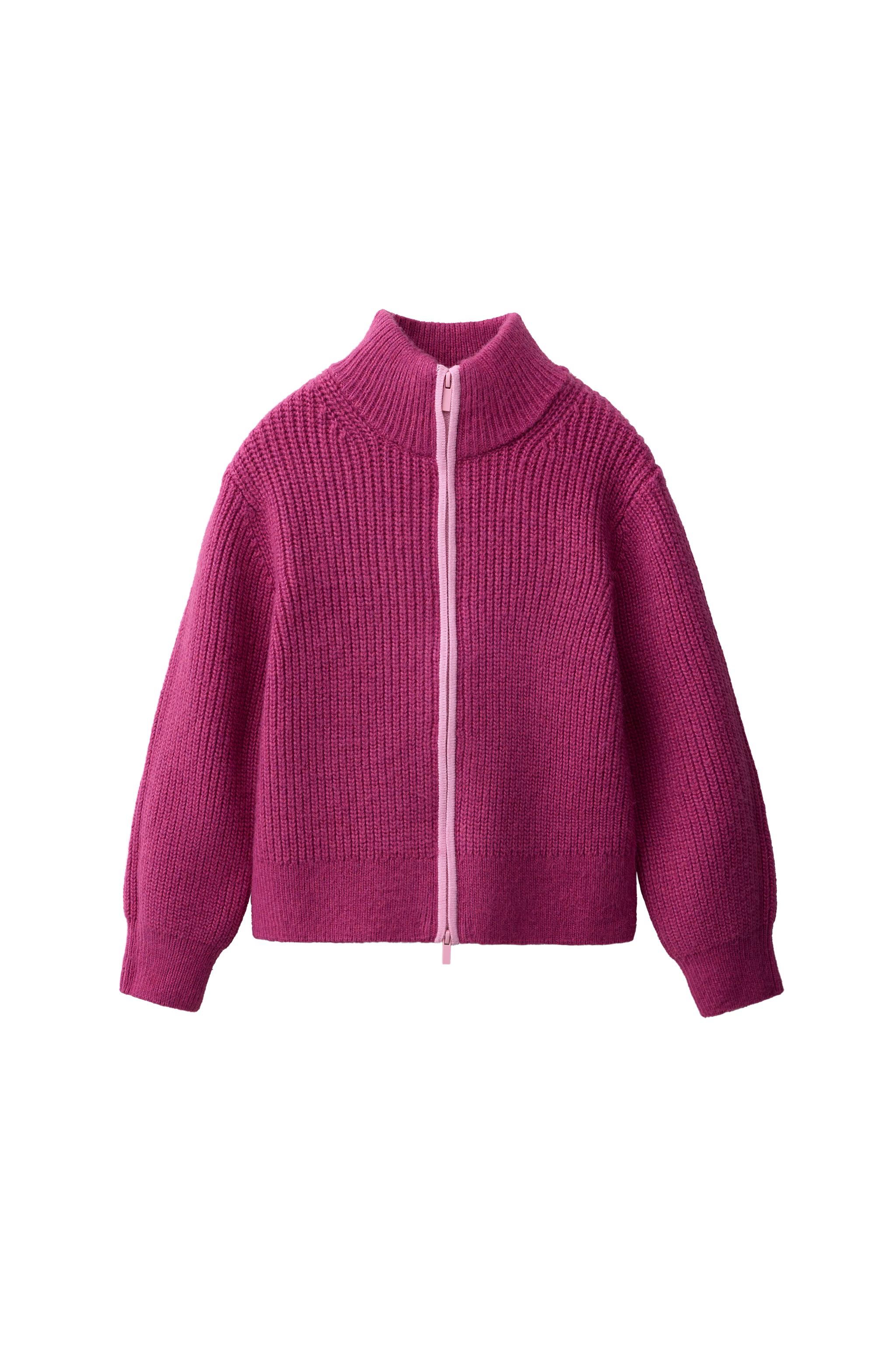 ZIP-UP KNIT CARDIGAN - Fuchsia | ZARA United States