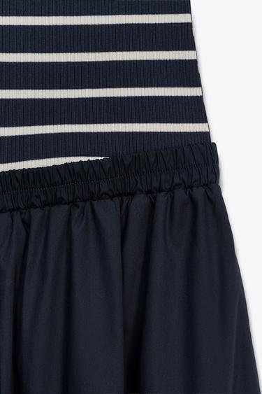 CONTRAST POPLIN MIDI DRESS - Navys / Ecrus by Zara - Image 3